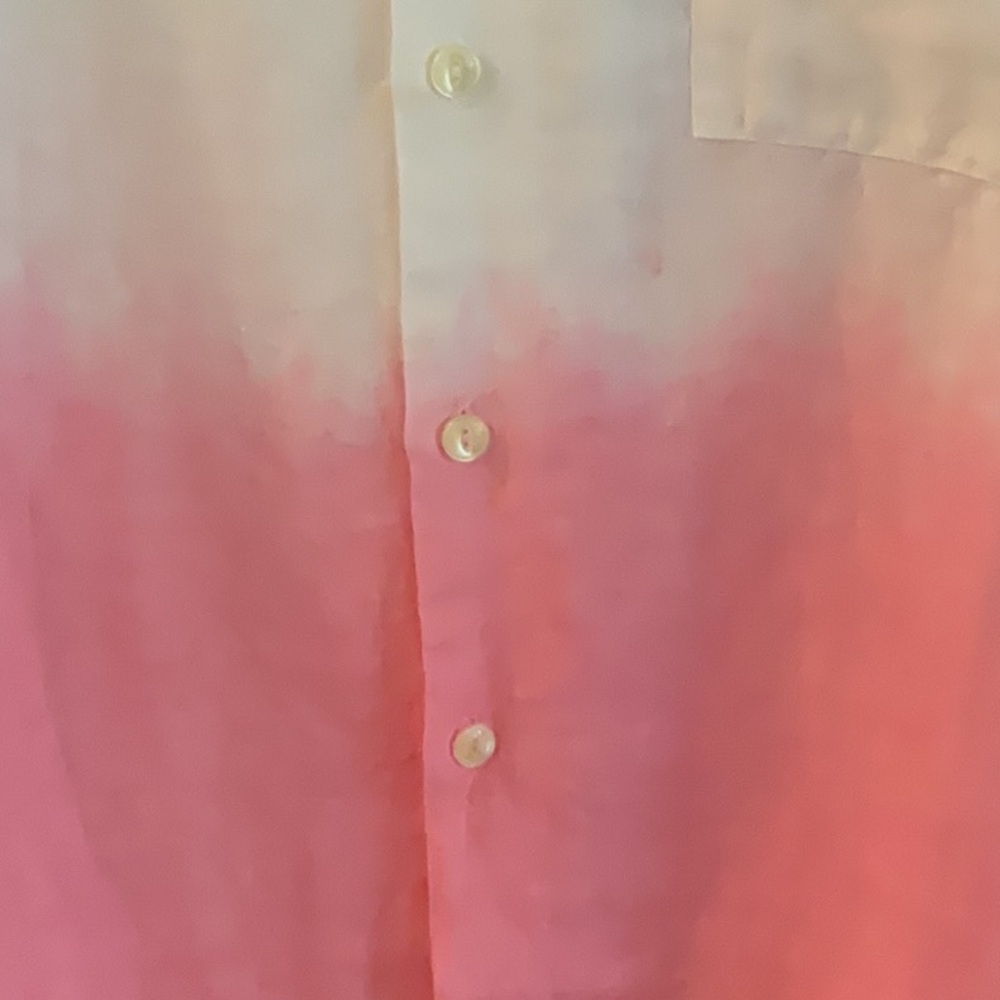 120% LINO - Men's Linen White and Pink Button Down Shirt - NEW - Picture 2 of 9